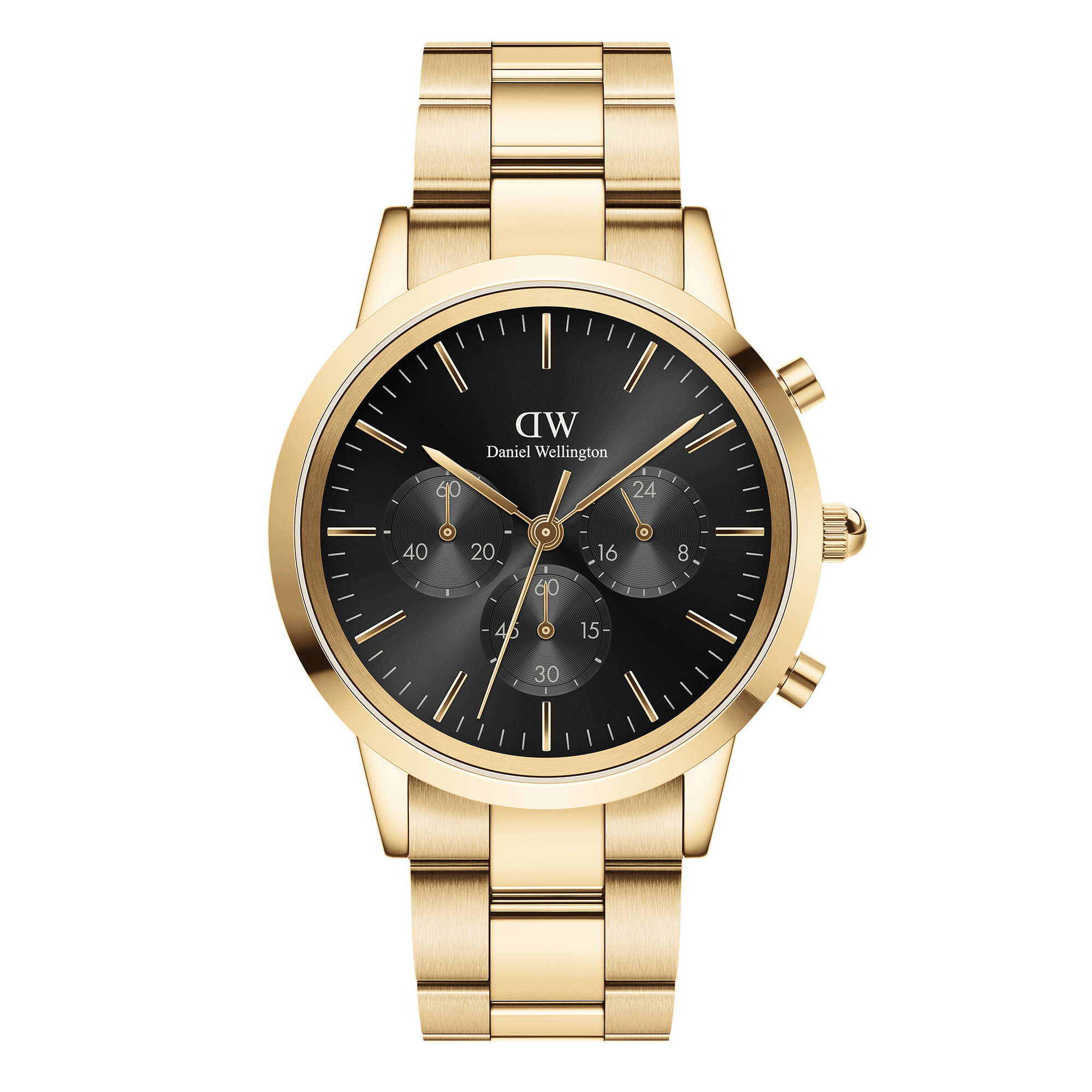 Bilde av Daniel Wellington Dw Watch Iconic Chronograph Link Onyx G 42mm Gold