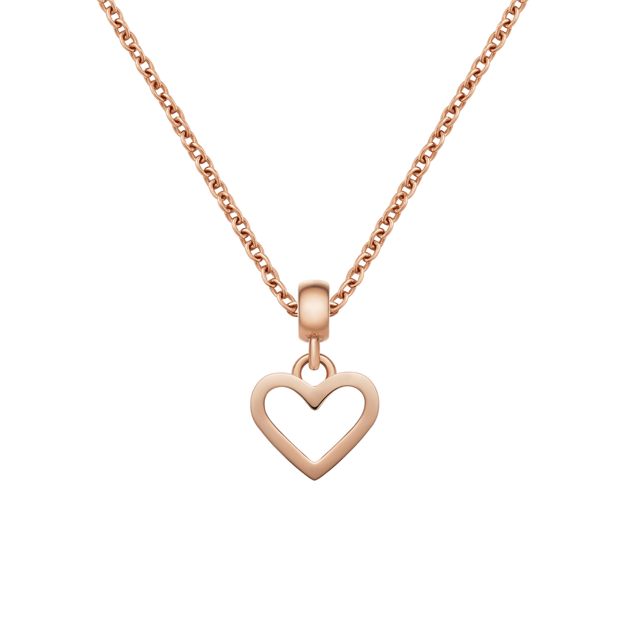 Chain Necklace + Heart Hanging Shape Charm