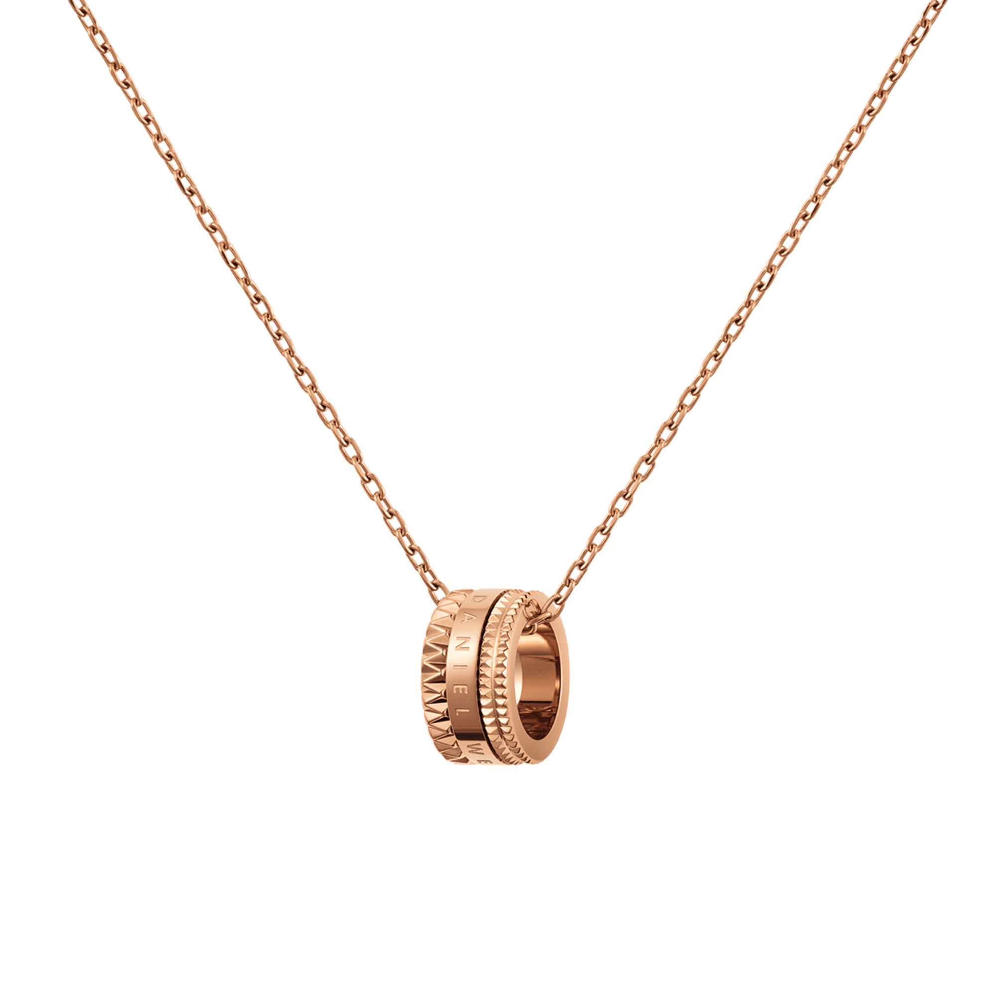 daniel wellington dw elevation necklace 45-49cm rose gold