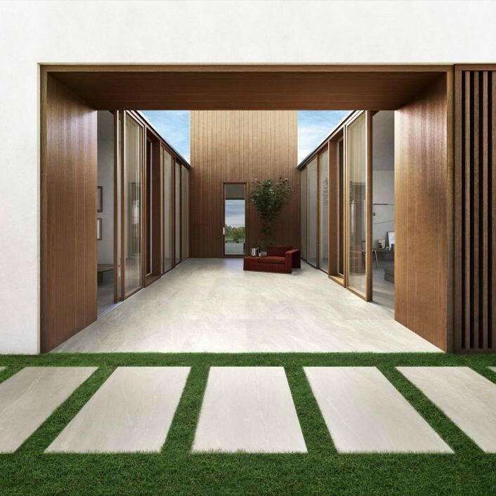 12x24 Waystone Light Matte Limestone Look Porcelain Tile