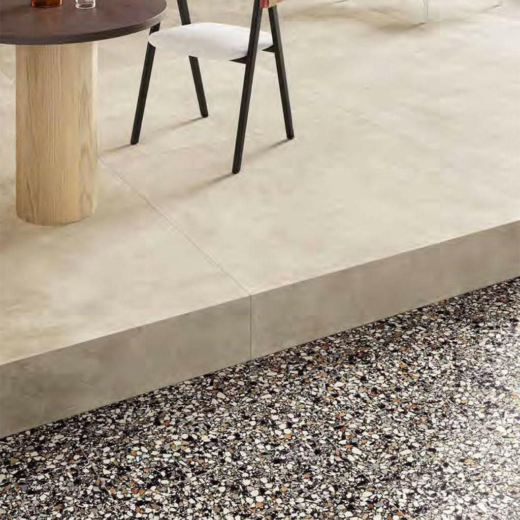 8x8 Frammenti Nero Macro Matte Terrazzo Look Porcelain Tile