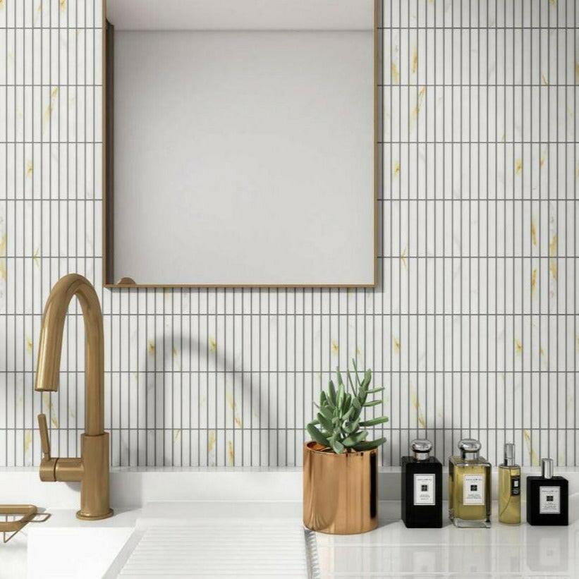 Band Calacatta Matte Linear Porcelain Mosaic Tile