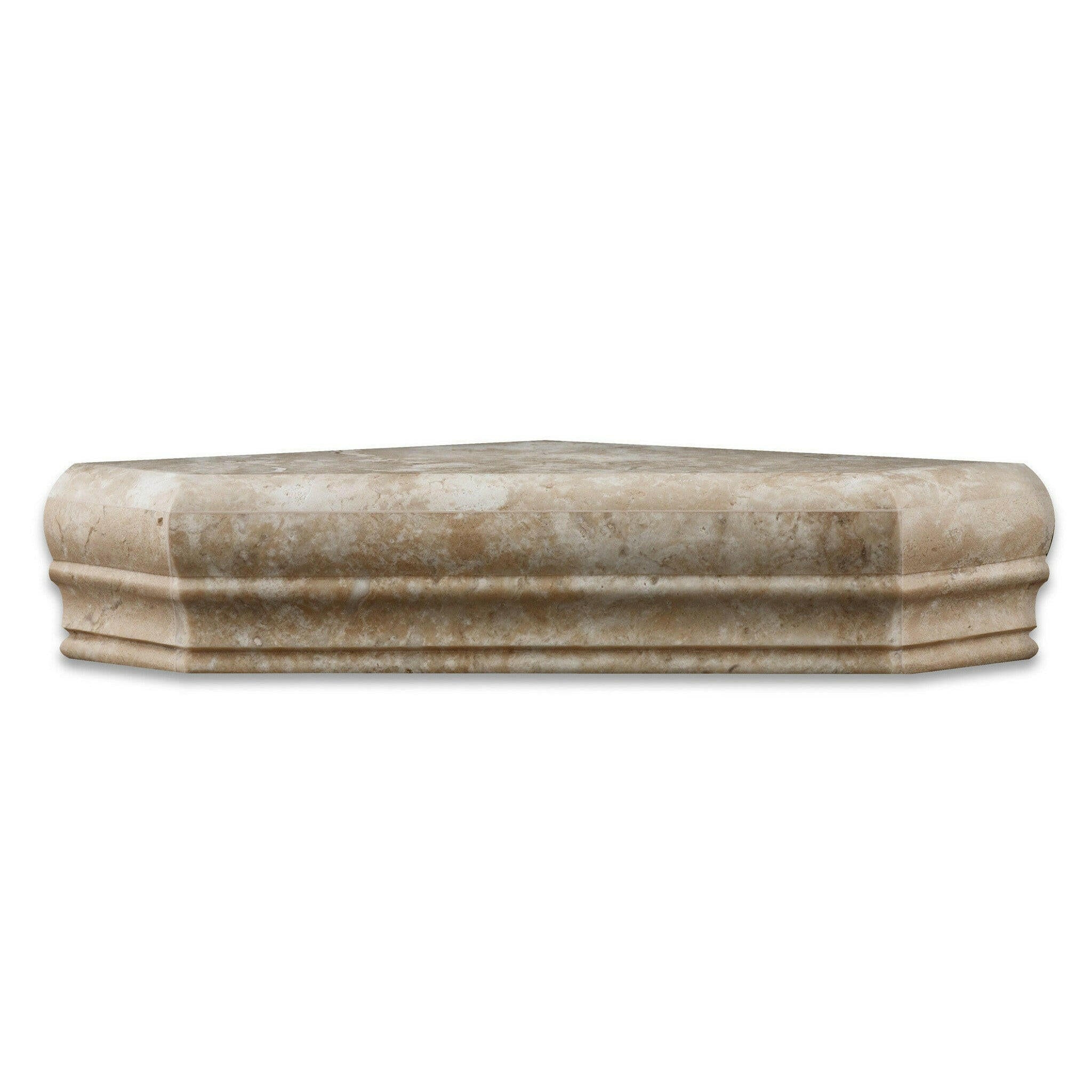 Durango Cream Travertine Hand-Made Custom Shower Corner Shelf - Honed