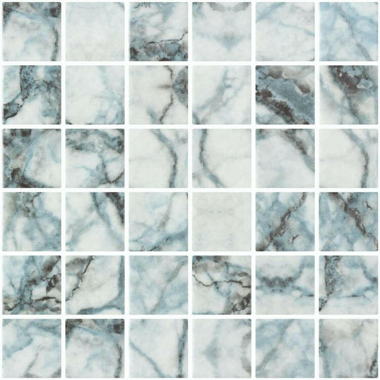  Phoenix Jasper Azul Square Glass Mosaic Tile