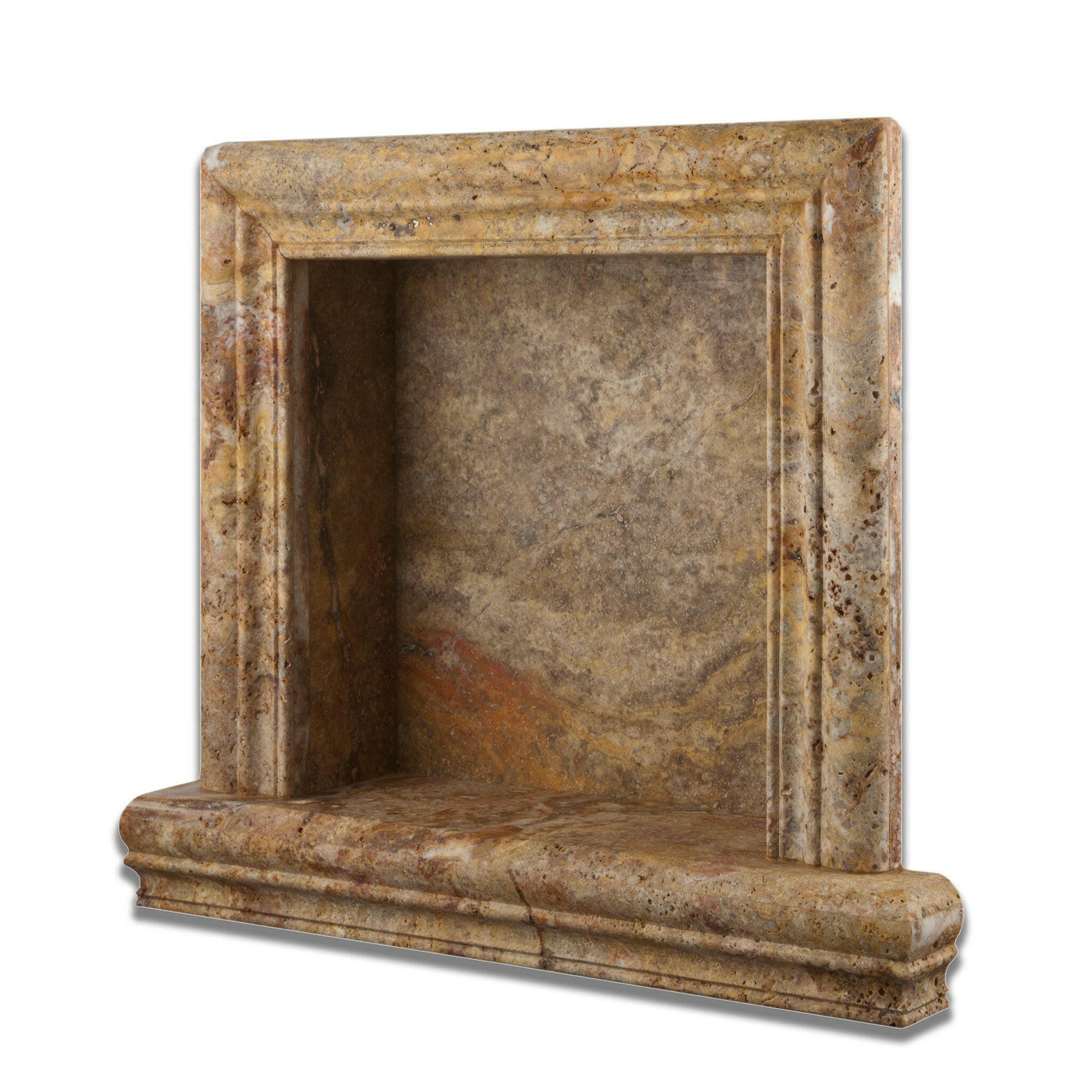  Scabos Travertine Hand-Made Custom Shampoo Niche / Shelf - SMALL - Honed