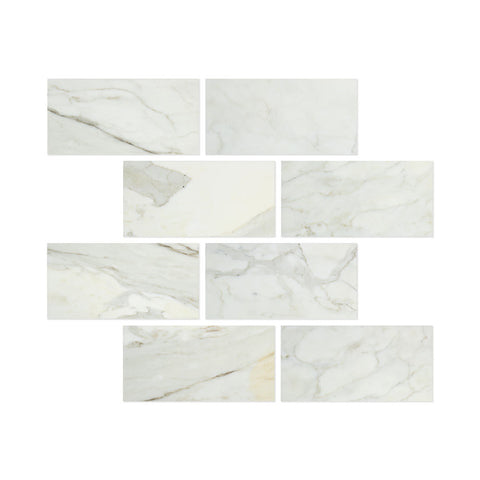 calacatta gold marble subway tile