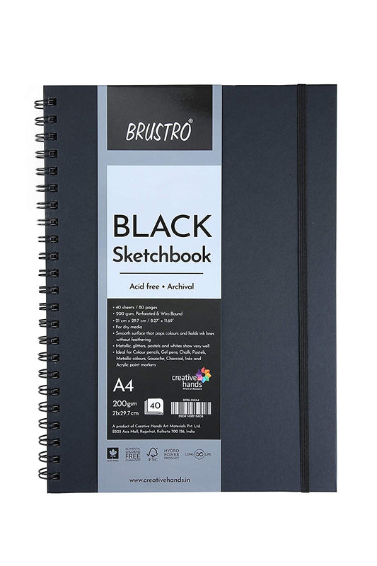 Black Paper Sketch Pad, Sketchbook Blank Pages