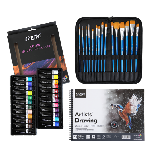 Zenacolor Complete Sketchbook Kit with Sketch Book A5 and Pencils - 8  Drawing Pencils, 3 Charcoal Pencils, 1 Graphite Pencil, 2 Charcoal Sticks,  100