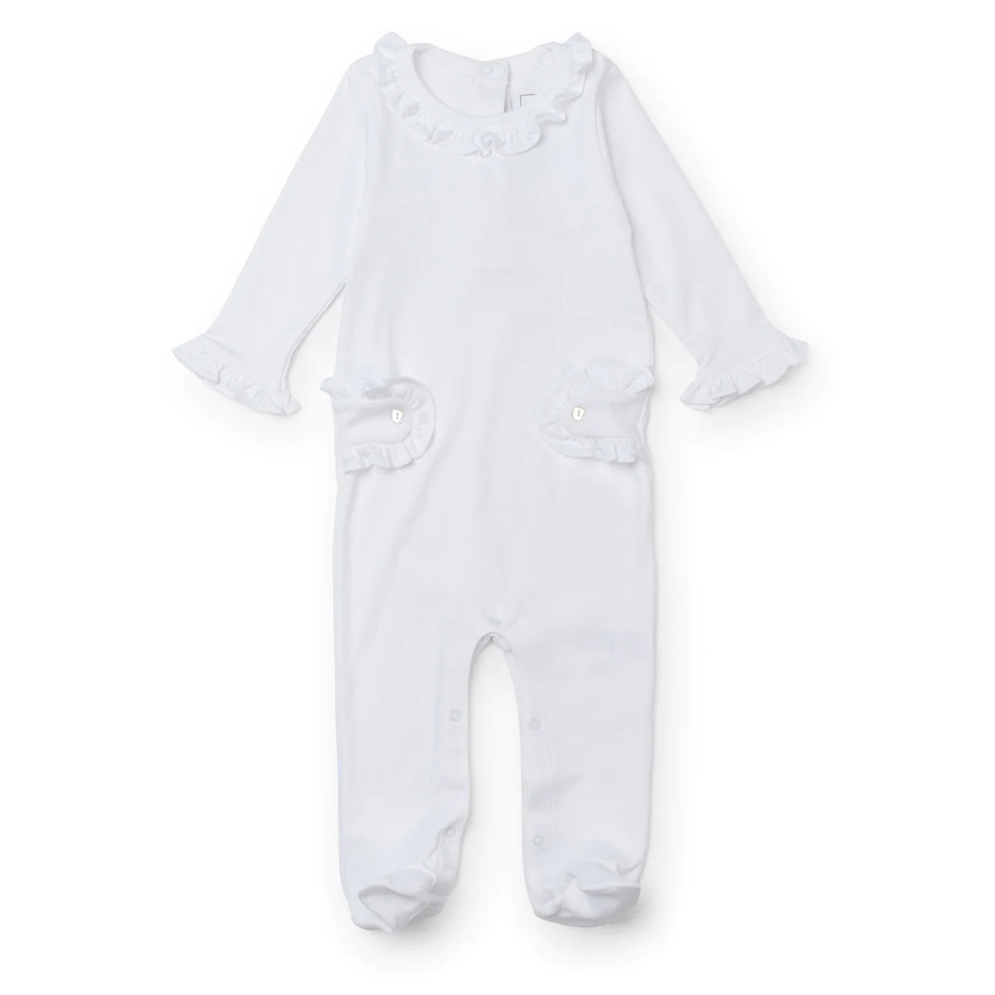 Lucy Girls Pima Cotton Romper | White