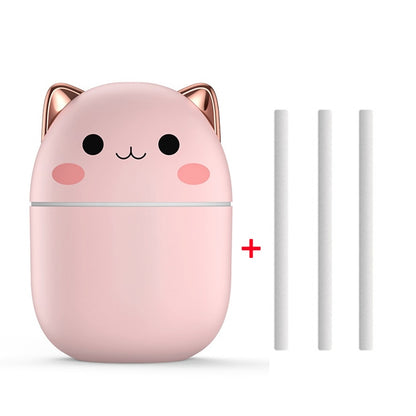 200ml Air Humidifier Cute Kawaiil Aroma Diffuser With Night Light Cool Mist For Bedroom Home Car Plants Purifier Humificador