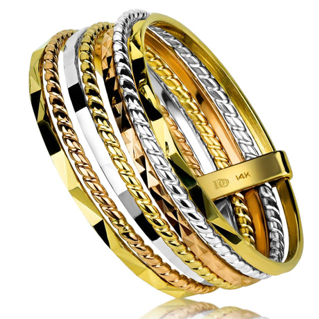 Gold Classic Twisted Ring 5-Pack in 2023