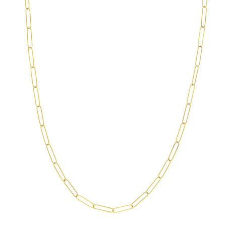 14K Diamond Lock Necklace / 14k Paperclip Chain Necklace / 