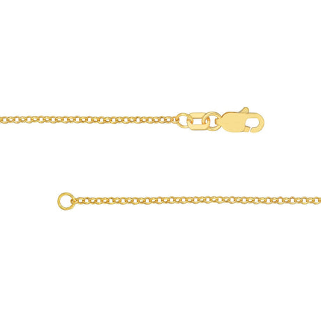 14K Gold Light Cable Chain Necklace with Lobster Lock