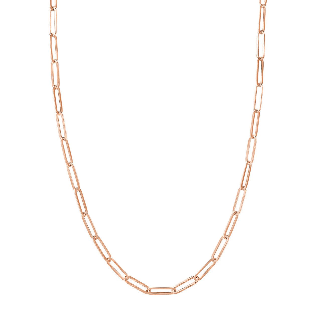 Italian 6.7mm Paper Clip Necklace 14K Gold 18 Inches