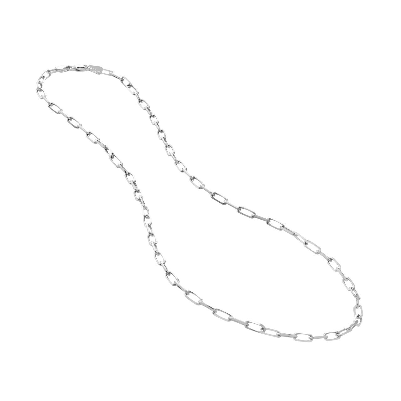 Sterling Silver Padlock Paper Clip Link Necklace JJAGRC11204-22