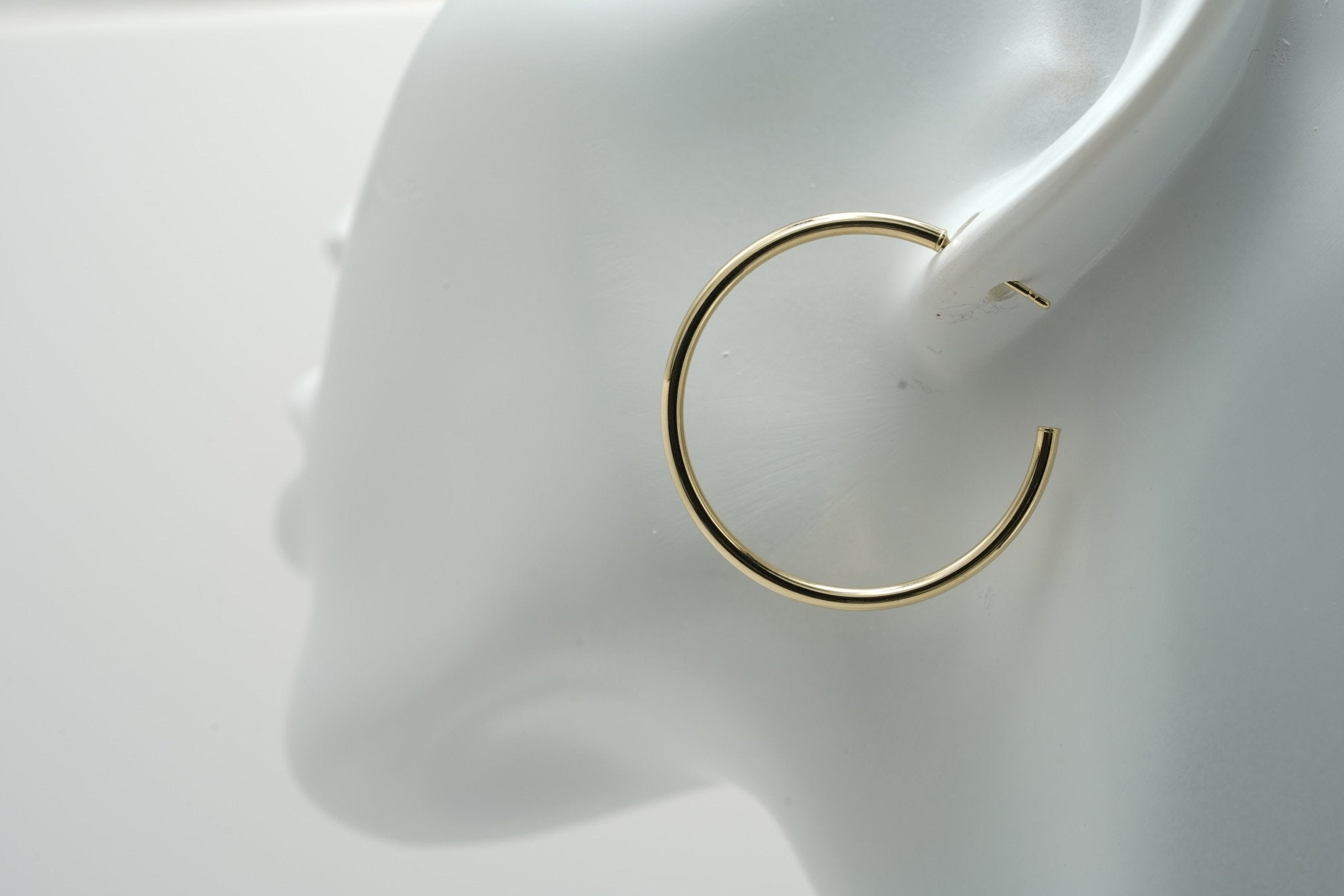 14K Solid Gold Triple Twisted Hoop Earrings - Diamond Origin