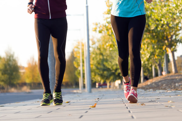 Two women walking