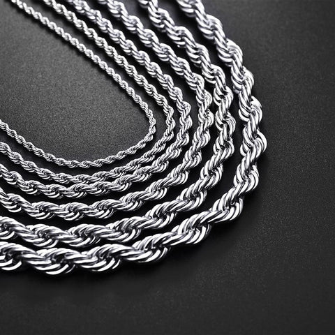 steel rope chain necklace for men
