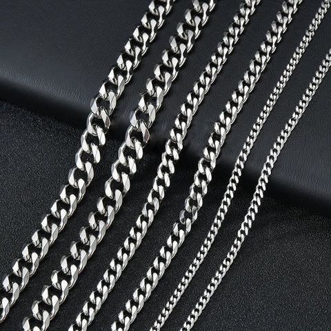 steel curb chain necklace for men