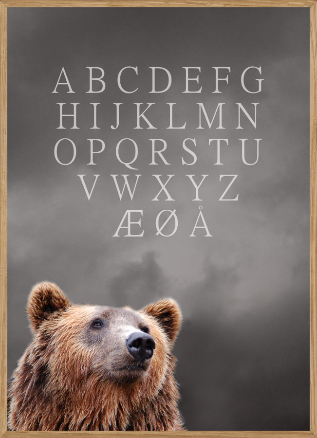 BEAR ALPHABET - BØRNEPLAKAT - Børneplakater - Living Nature