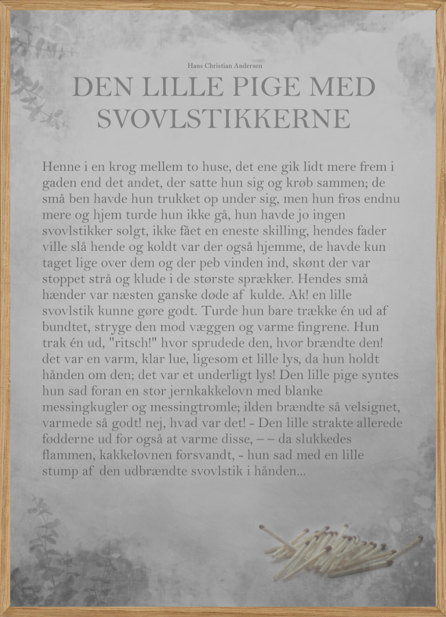 DEN LILLE PIGE MED SVOVLSTIKKERNE – THE STORY – Børneplakater – Living Nature