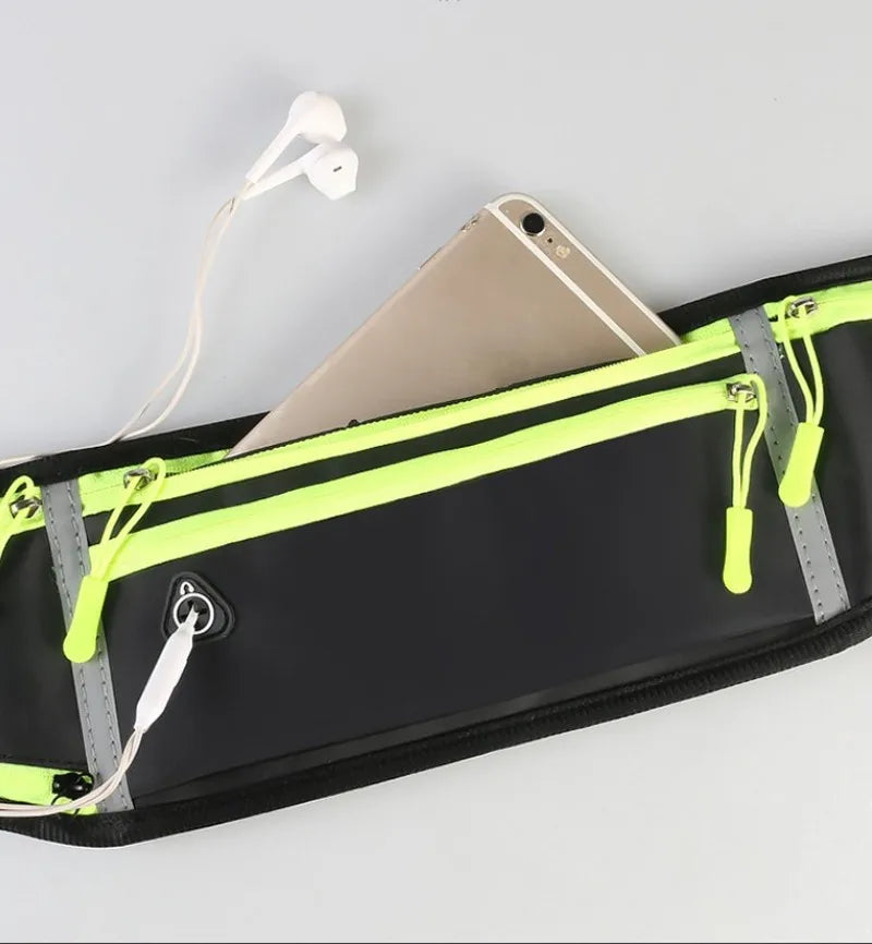 Sport Running Waist Bag for Women Men Waterproof Comfortable Gym Fanny Bag Safty Reflective Tape Cycling Phone Case Running Belt