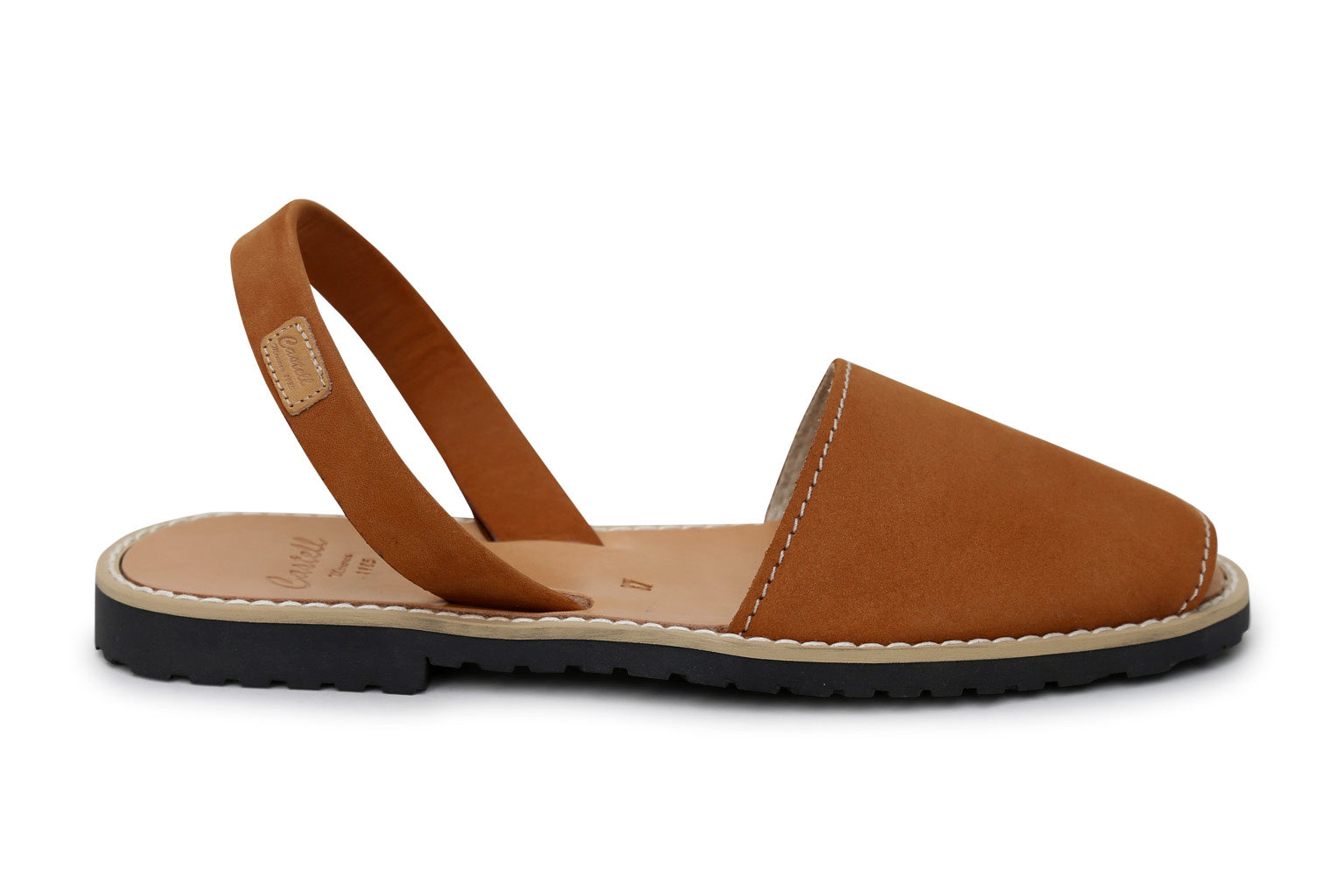 Castell Avarcas Women's Classics Brown Cuero Leather Slingback Sandals ...