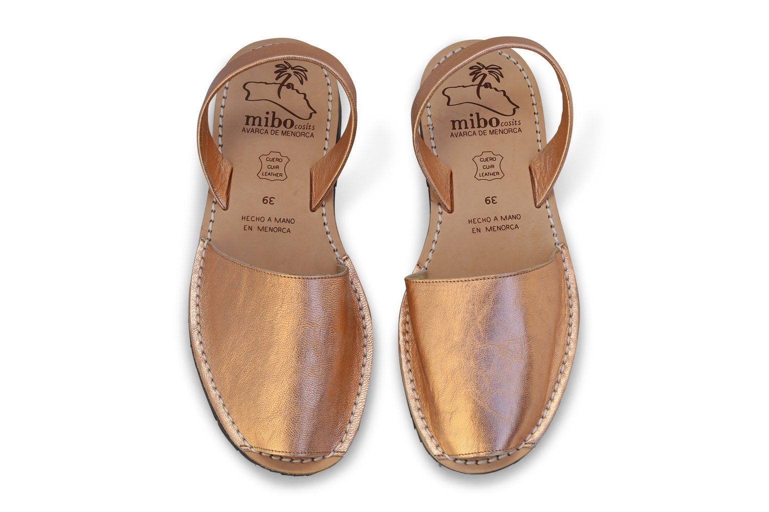 Mibo Avarcas Metallic Rose Gold Menorcan Sandals - THE AVARCA STORE
