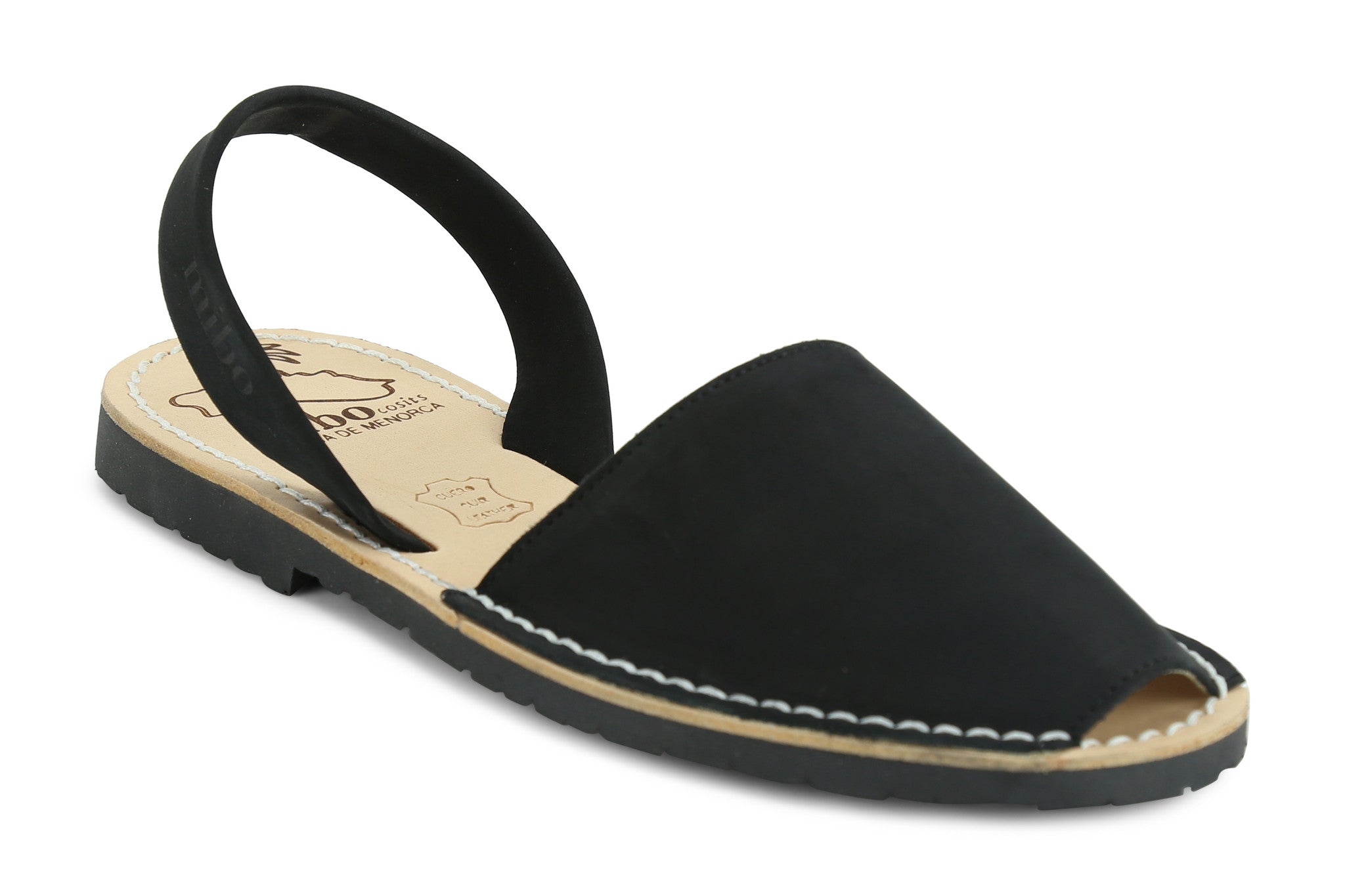 Mibo Avarcas Women's Classics Black Leather Slingback Sandals - THE ...
