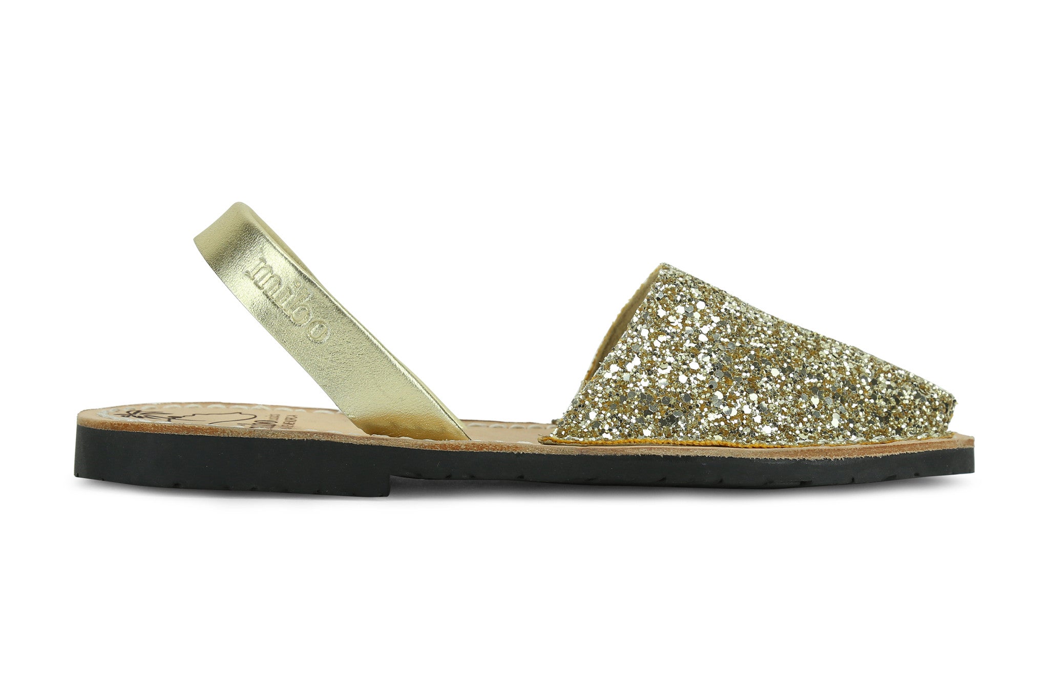 Castell Avarcas Women's Classics Glitter Gold Leather Slingback Sandals ...