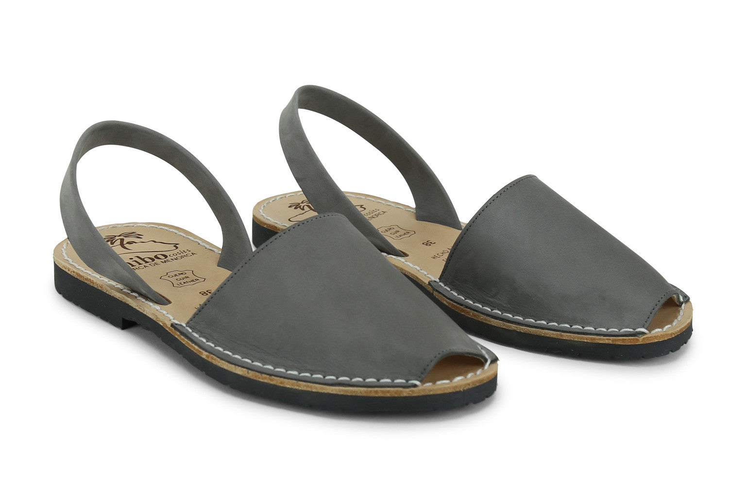 Mibo Avarcas Women's Classics Gray Leather Slingback Sandals - THE ...