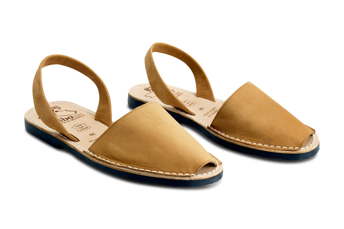 Mibo Avarcas Women's Classics Tan Leather Slingback Sandals - THE ...
