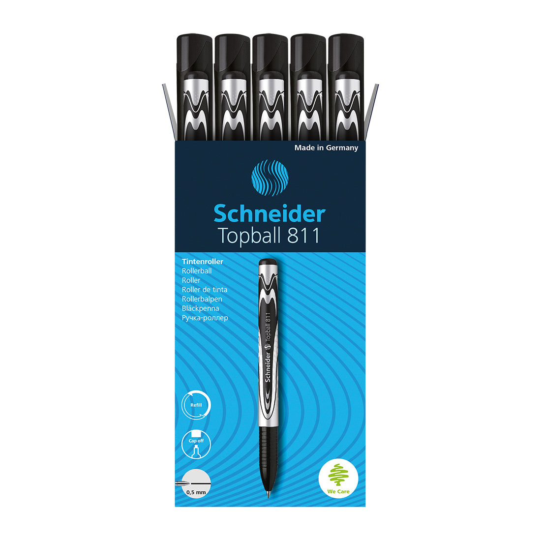  Schneider Topball 850, 0.5 mm Rollerball Refills - 3/pk, 1  each of Red, Black & Blue (Bulk Packed) : Office Products