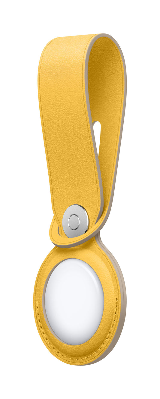 AirTag Leather – Aleph Key Meyer Ring Lemon ألف