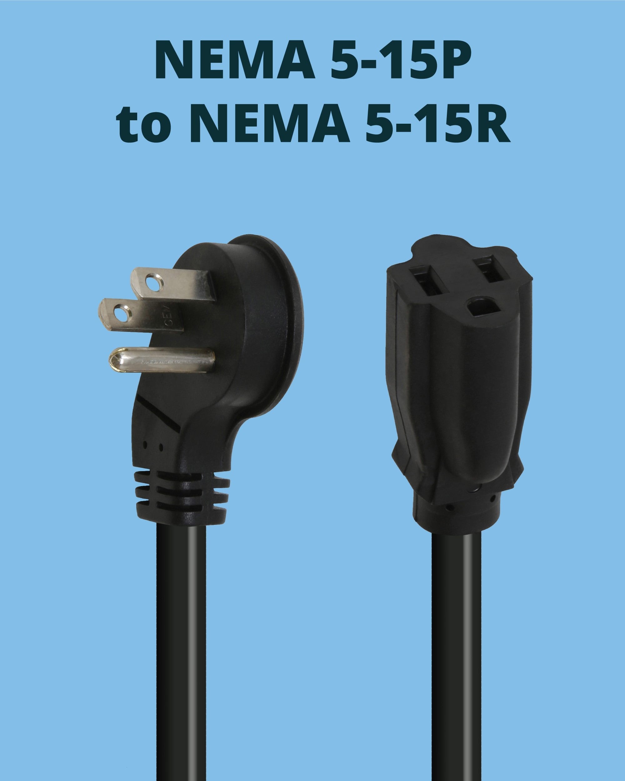 1ft 16 AWG NEMA 5-15P to NEMA 5-15R Outlet Saver Power Extension