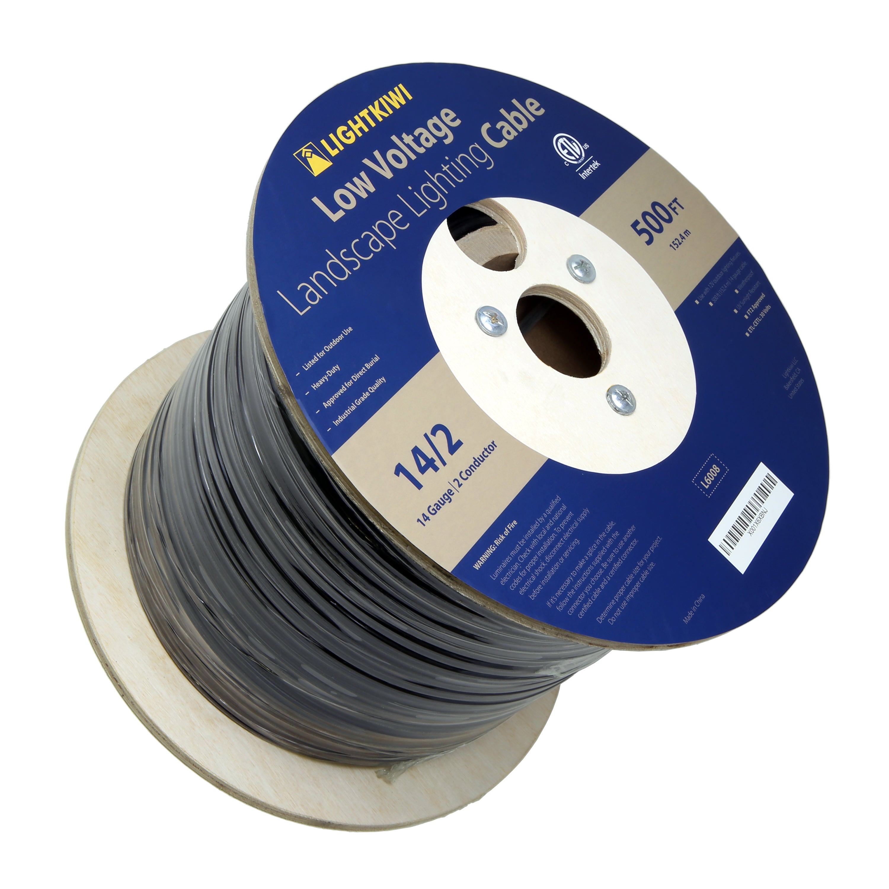 12AWG 2-Conductor Direct Burial Wire for Low Voltage Landscape Lightin