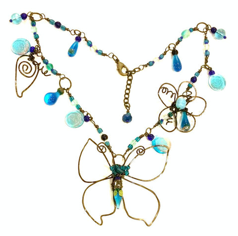 wire butterfly necklace