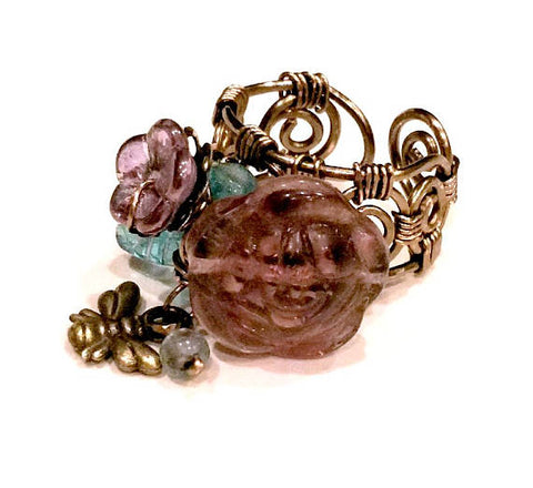 purple filigree ring