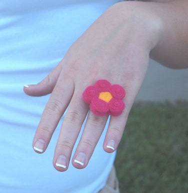 felt flower ring