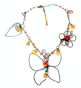 wire butterfly necklace