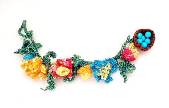 crochet flowers bracelet