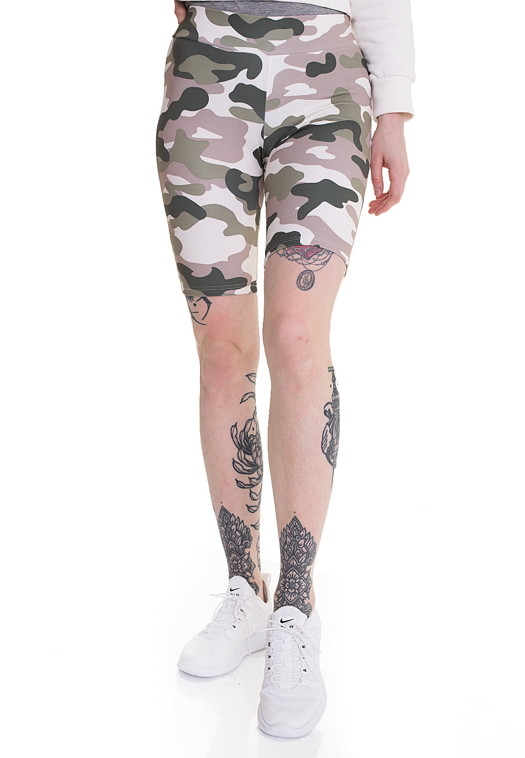 Urban Classics - Ladies High Waist Camo Tech Cycle Duskrose Camo - Shorts - Mehrfarbig - S - 80% Polyester, 20% Elastan,