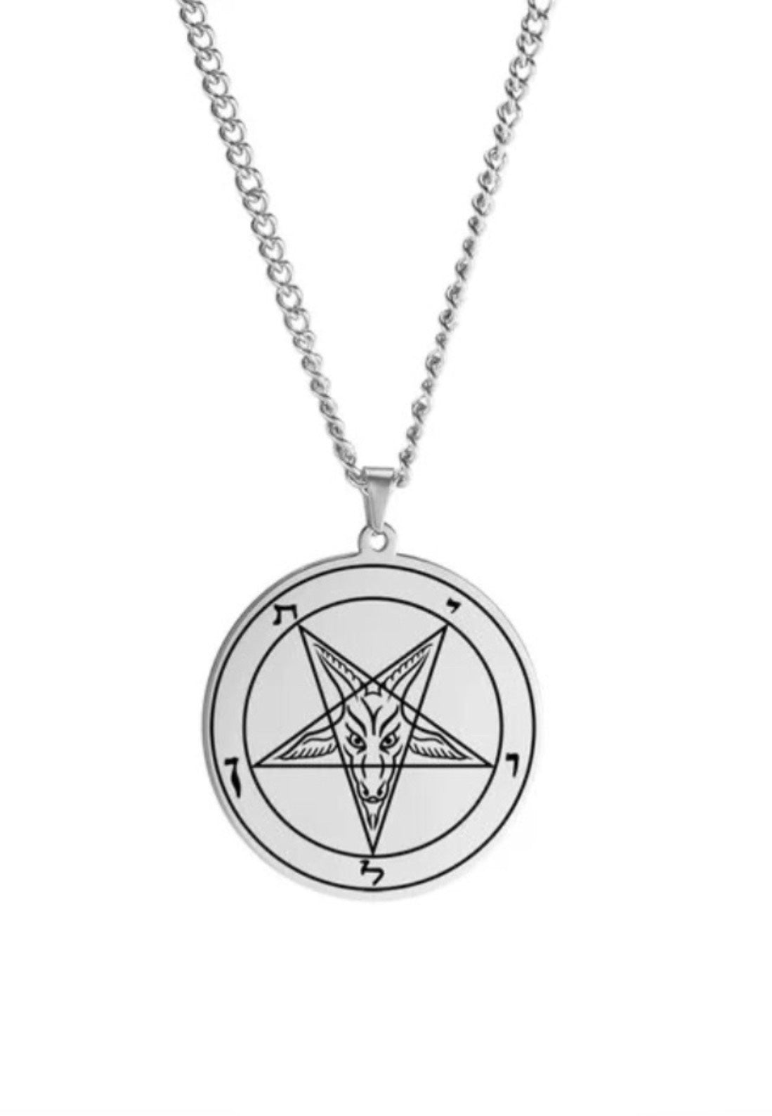 Easure - Baphomet - Kette - Grau - Onesize - Rostfreier Stahl,Metallll