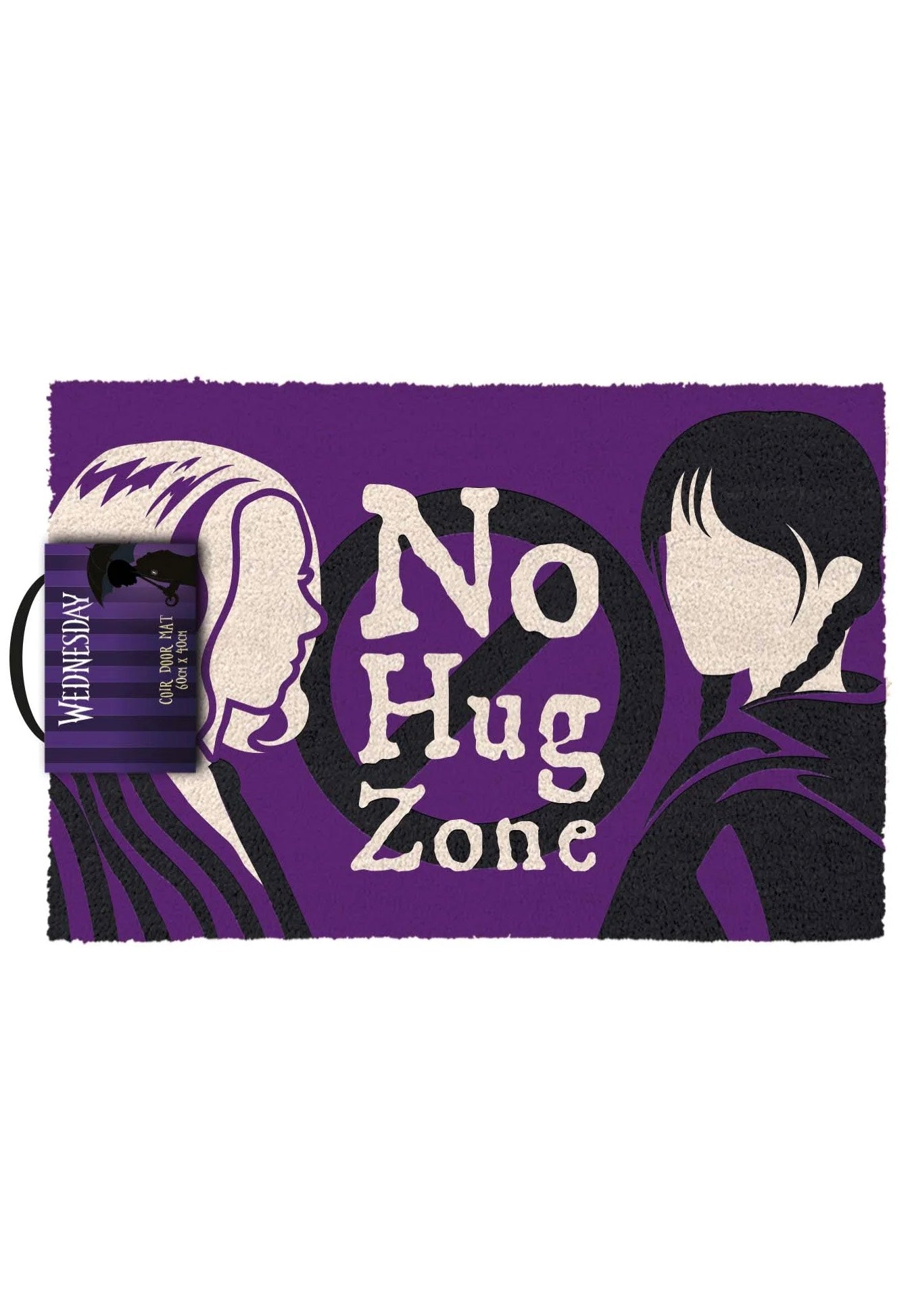 Wednesday Addams - No Hug Zone - Fußmatte - Lila - Onesize - Kokosnuss-Fasern/PVC