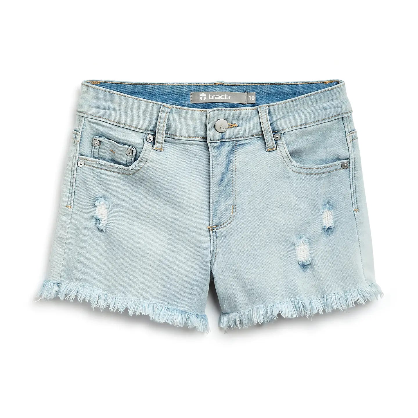 Tractr Brittany Fray Hem Shorts | Light Indigo