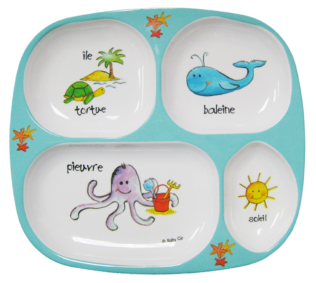 Melamine Wendy Divided Plastic Childs Plate Chicken Farm 