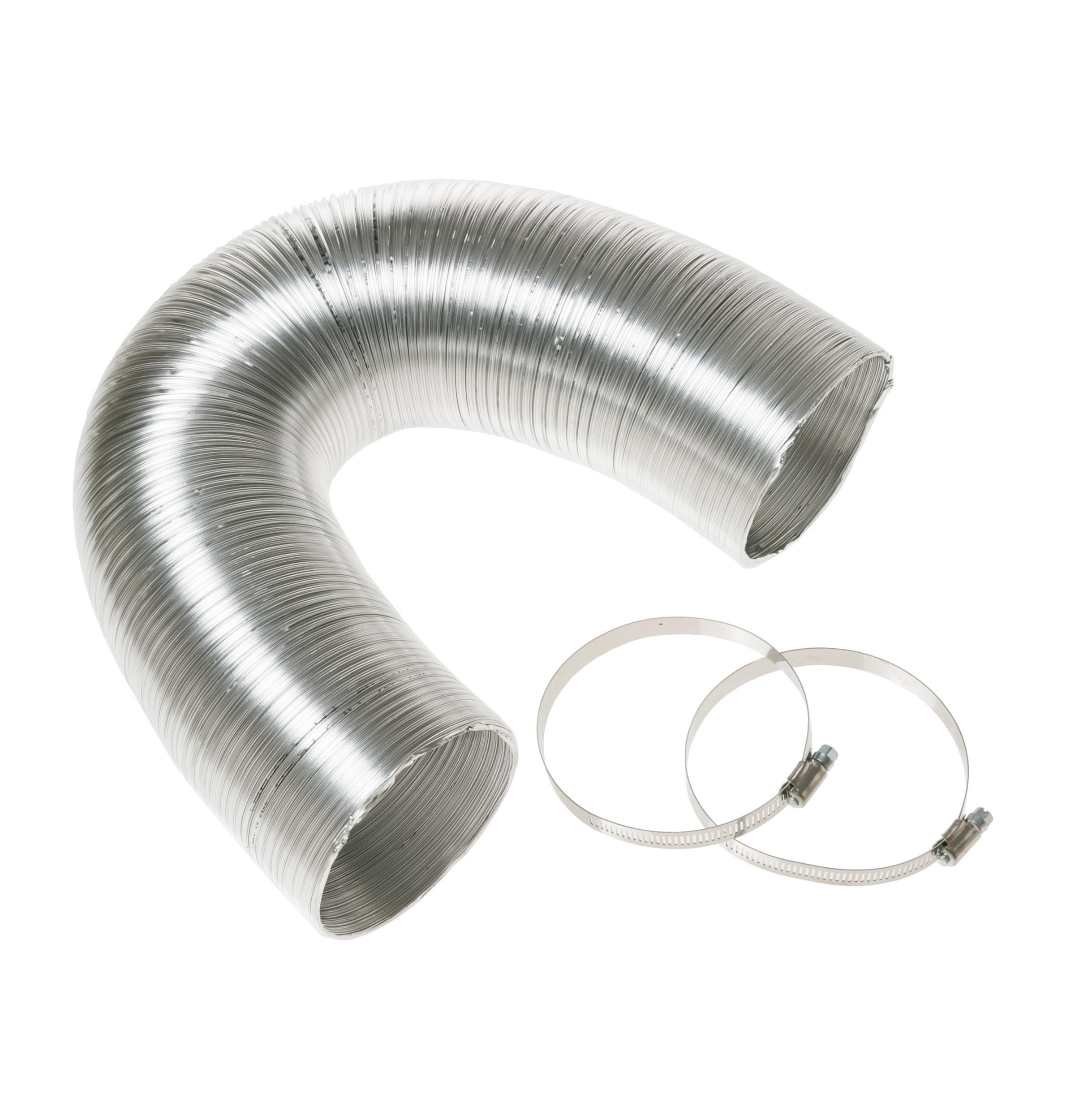 8' Semi-Rigid Dryer Vent Kit, with 2 Elbows Stainless Steel-5304492448