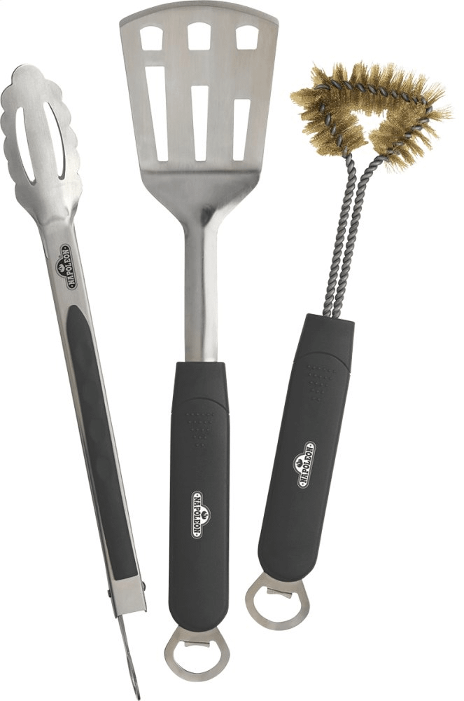 Bristle-Free Triple-Row Grill Brush with Rolled Stainless Steel