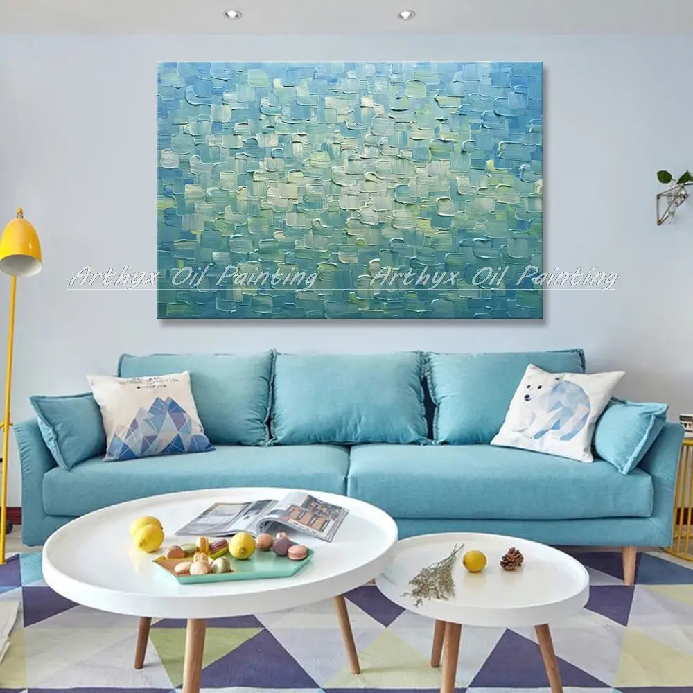 Handmade Abstract City Oil Painting Modern Wall Art