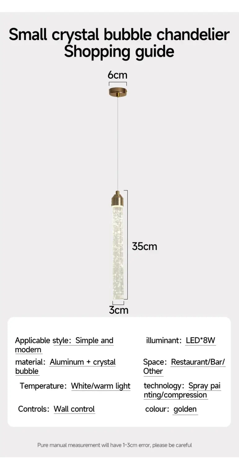 Modern Crystal Pendant Light with Gold Fixtures - Home Decor